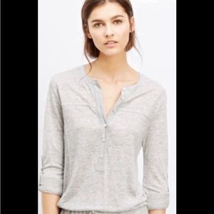 Vince Gray Long Sleeve Lightweight Linen Top Size Medium